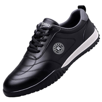 Sneakers décontractées en cuir pour hommes, chaussures de marche antidérapantes tendance pour un usage quotidien et en extérieur