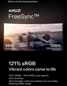 Monitor VA WQHD de <span class=keywords><strong>34</strong></span> Pulgadas CU34P2C con Adaptive Sync, Respuesta de 100Hz, 4ms, 121% SRGB, PIP, PBP, Conectividad USB C y Bluetooth - Product Image 2