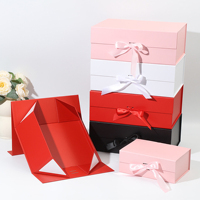 Boîte à rabat pliable en carton recyclable avec logo personnalisé, emballage personnalisé, boîte cadeau magnétique avec ruban