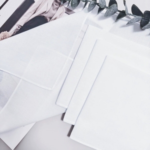 Pañuelo de algodón blanco con borde de encaje para boda y Navidad, de algodón peinado - Product Image 5