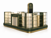 Kiosco de Lujo para Teléfonos Móviles, Exhibidor Modular para Celulares, Stand Personalizado para Centro Comercial, Mueble de Venta al por Menor de Vidrio Templado, Madera y Metal