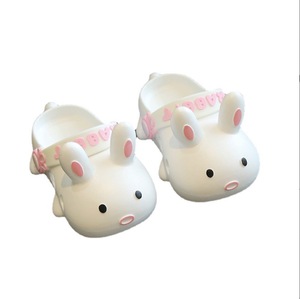 Sandales d'été pour enfants, mules bébé garçons filles, sandales bébé lapin dessin animé, talons plats, pantoufles dessin animé unies, chaussures de jardin pour enfants - Product Image 1