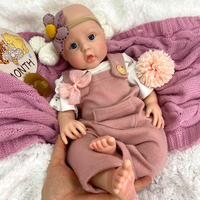 Poupées Reborn en Silicone Corps Entier de 17 Pouces, Filles, Artisanales, avec Veines et Bouche Ouverte, Jouets de Collection