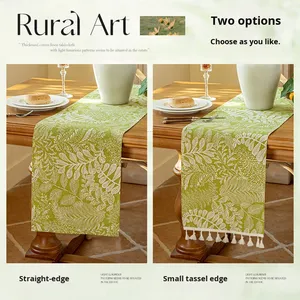 <span class=keywords><strong>Tovaglia</strong></span> Decorativa in <span class=keywords><strong>Cotone</strong></span> con Motivo a Foglie, Stile Lussuoso e Raffinato, Forma Allungata - Product Image 3