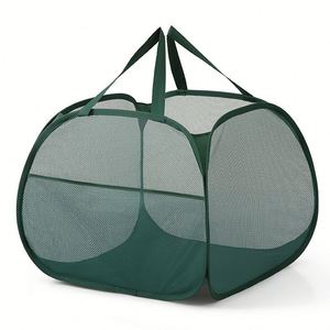 90L Large Foldable Square <b>Laundry</b> Basket <b>Mesh</b> Nylon <b>Laundry</b> <b>Bags</b> Soft Close <b>Laundry</b> Hamper - Product Image 3