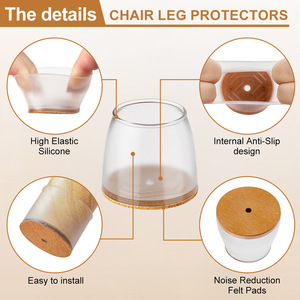 Silent <strong>Furniture</strong> Leg Protector Transparent Matte Silicone Chair Foot <strong>Pads</strong> <strong>Non</strong> <strong>Slip</strong> Felt Base Waterproof Table Leg Covers - Product Image 4