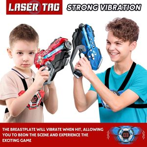 Pistolas Láser de Juguete en Oferta, Juego de 2 Pistolas y 2 Chalecos, Láser <span class=keywords><strong>Tag</strong></span> con Pantalla LED Digital, Pistola de Juguete Automática para Jugar en Interiores y Exteriores - Product Image 4