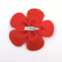 Flores de cinta de grogrén con roseta de pétalos con botón acrílico utilizado para accesorios para el cabello