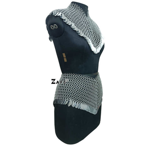Costume de courrier en chaîne de style médiéval fait à la main jupe de col Scalemaille élégante en aluminium poli Technique pour cadeau d'Halloween - Product Image 1