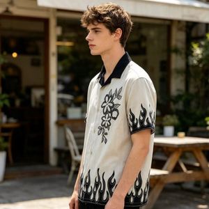 เสื้อเชิ้ตผู้ชายผ้าฝ้ายติดกระดุม เสื้อเชิ้ตสไตล์อาหรับลำลอง เสื้อเชิ้ตผู้ชายผ้าฝ้ายผสมคุณภาพสูง - Product Image 4