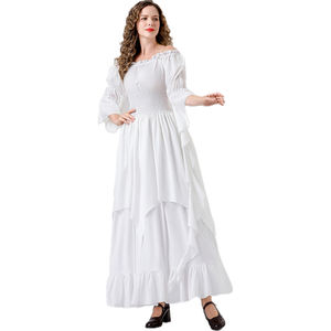 فستان نسائي من العصور الوسطى والفيكتورية وعصر النهضة، فستان أميرة بأكمام واسعة، زي قوطي لحفلات الكرنفال والحفلات التنكرية، مقاس كبير - Product Image 4