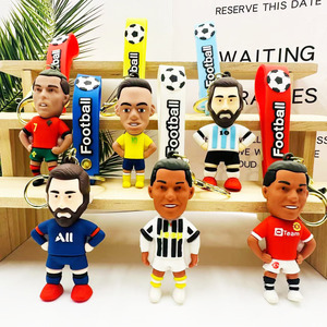 Porte-clés en PVC pour joueur de football Messi Ronaldo, porte-clés de star du football, jouet cadeau pour les fans, collection souvenir - Product Image 2
