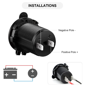 Prise allume-cigare étanche automobile 12V 24V avec lumière LED adaptée au camion ATV de mer de moto de bateau - Product Image 5
