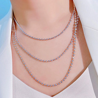 Collier artisanal italien en or 18 carats or rose platine chaîne de chandail ajustable en or bicolore collier en argent sterling 925