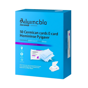 50 Carte Germicide Ecard in Contenitore, Igiene Femminile Organica Rossa - Product Image 2