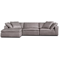 Canapé en cuir véritable de luxe personnalisable pour salon intérieur, mobilier en cuir pour villa, hôtel, résidence