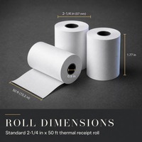 Gulungan Kertas Thermal 2 1/4 X 50 Ft 57mm 48gsm untuk Mesin POS, Kertas Thermal untuk Toko Retail, Kemasan Khusus