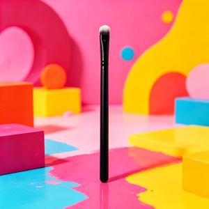 Ensemble de 6 pinceaux de maquillage synthétiques vegan noirs avec logo personnalisé, pinceau correcteur, pinceau illuminateur, kit de pinceaux de beauté pour le visage - Product Image 6