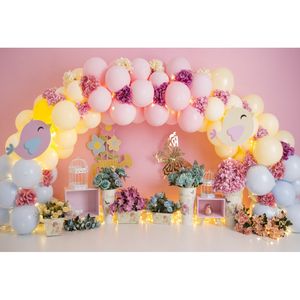 Fondo de primer cumpleaños para niña niño 1er cumpleaños fiesta pastel Smash bohemio globo fotografía Fondo <span class=keywords><strong>estudio</strong></span> fotográfico - Product Image 4