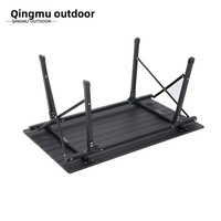 Table de camping pliante en alliage d'aluminium Qingmu, réglable en hauteur, avec chaise - Mobilier d'extérieur portable