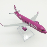 Juguetes Personalizados al por Mayor para Niños, Avión de Metal Fundido a Presión Columbia Pink A320 de 16 CM, Modelo de Avión para Niños, Regalo para Niños
