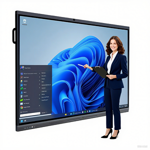 65 Inch 4K UHD All In One Interactive Touchscreen Meeting Board Wall Mount Dual OS Built In <strong>Camera</strong> <strong>for</strong> <strong>Conference</strong> Education - Product Image 1