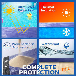 Couverture de <span class=keywords><strong>piscine</strong></span> industrielle OEM ODM en gros, ronde, triple, anti-vent, en PE, protection UV, 200 GSM, 21 pieds, pour l'hiver - Product Image 2