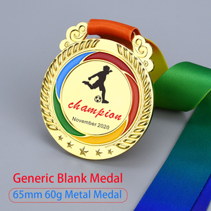 Pabrik Grosir Kustom Medali Kosong Telinga Medali Gandum dengan Pita Baik 65Mm Emas Perak Perunggu Penghargaan Medali Generik Gratis Cetak - Product Image 4