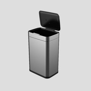 2024 yeni 60L üst sınıf toptan büyük kare mutfak paslanmaz çelik el basın <span class=keywords><strong>bin</strong></span> çöp tenekesi - Product Image 1