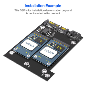 Kartu Konverter Adaptor Dual MSATA ke III 2-in-1 dengan Kecepatan 6Gbps 520MB/s untuk Ekspansi Penyimpanan Desktop/Laptop (Tersedia) - Product Image 4