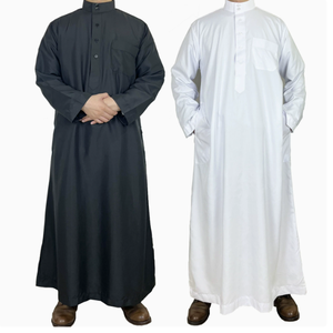 52-62 Hombres musulmanes de manga larga Thobe Ropa islámica Arabia <span class=keywords><strong>Saudita</strong></span> Hombres Kaftan Thobe Tallas grandes Hombres Kaftans - Product Image 5