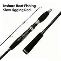 Canne à pêche en gros pour jigging lent en eau salée, 1,6m/1,8m, 1,5 brins, blank en carbone haute performance, guides en céramique, pour bar rayé rouge