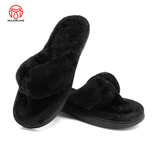 Slipper <span class=keywords><strong>da</strong></span> donna <span class=keywords><strong>in</strong></span> pelliccia sintetica <span class=keywords><strong>in</strong></span> <span class=keywords><strong>blu</strong></span> comoda pelosa per la <span class=keywords><strong>casa</strong></span> pelosa pantofole per le signore - Product Image 4