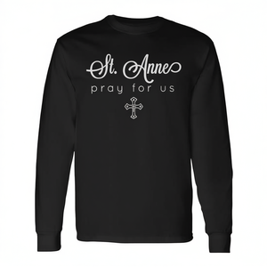 Sainte Anne Prière pour nous T-shirt catholique à manches longues - Product Image 2