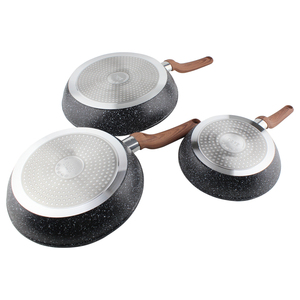 3 uds Sartén envío rápido doble seguridad saludable inducción <span class=keywords><strong>aluminio</strong></span> granito antiadherente sartén cocina utensilios de cocina - Product Image 3