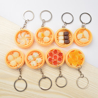 Chaveiro Portátil Criativo de PVC com Miniaturas de Comida Falsa: Pães Cozidos a Vapor, Bolinhos e Mantou - Mais Vendido