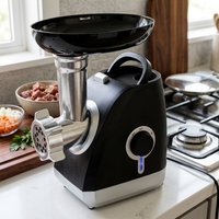 Hachoir à viande électrique élégant noir et blanc avec moteur en cuivre et aluminium, machine multifonctionnelle pour la cuisine domestique