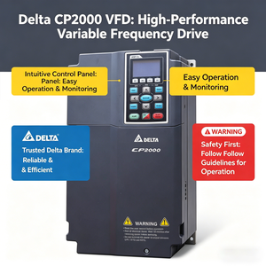 Variateur de fréquence Delta C2000 Plus Series 15 kW, triphasé 380 V, convertisseur de fréquence variable, équipement électrique - Product Image 1