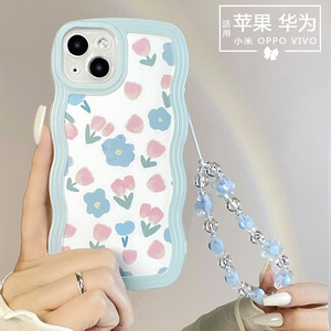 เคสโทรศัพท์ซิลิโคน TPU แบบนิ่มสำหรับเด็กผู้หญิงสร้อยข้อมือมุกลายดอกไม้ขอบคลื่<span class=keywords><strong>น</strong></span>ดอกไม้สีฟ้าสำหรับ <span class=keywords><strong>iPhone</strong></span> 13 12 <span class=keywords><strong>11</strong></span> <span class=keywords><strong>PRO</strong></span> <span class=keywords><strong>MAX</strong></span> - Product Image 4