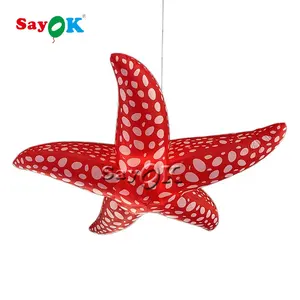 Estrela inflável led gigante personalizada, starfish de pendurar decoração inflável para palco de festival de música