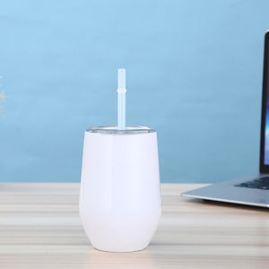 Sublimación en blanco 12 20 Oz Copas de vino sin tallo Copas de vino de acero inoxidable Copa de vino térmica de doble pared Botella de agua - Product Image 5