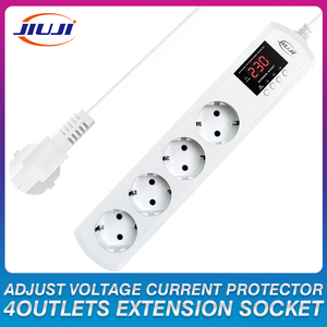 Safeguard Home Devices JIUJI Adjustable Voltage Current Protector EU Type F <strong>Plug</strong> <strong>Socket</strong> Workshop 220V Power <strong>Extension</strong> - Product Image 4