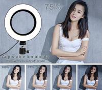 Diskon besar lampu Ring 10 inci dengan 2.1m Tripod cahaya pengisian ulang Live Make up Photograpgic