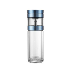 Double Walled Glass Portable Water Cup Rotating Tea Infuser Pure Titanium Silver Ion Tea And Water Separation Business Style - Product Image 5