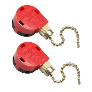 Ceiling fan switch 3 Speed 4 Wire fan pull chain switch dimmer switch for led lights ZE-268S1