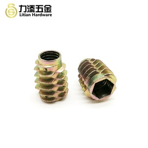 Bán Buôn Hexongal Ổ Đĩa Metric Hợp Kim Kẽm Đồ Nội Thất Gỗ Vít Chèn Hex <span class=keywords><strong>Nuts</strong></span> Bolt M8 Nhúng Nut Mà Không Cần Đầu Vai - Product Image 4