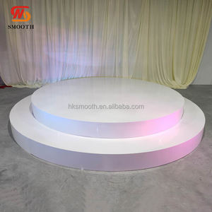 Escenario Redondo Moderno de PVC Acrílico Blanco para Decoración de Bodas - Product Image 3