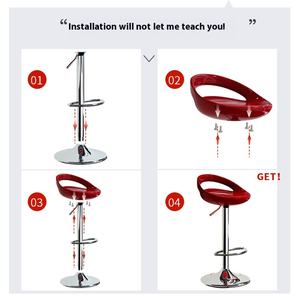 Chaise pivotante à dossier haut réglable de style <span class=keywords><strong>scandinave</strong></span> moderne <span class=keywords><strong>Tabouret</strong></span> de <span class=keywords><strong>bar</strong></span> à panneaux en bois pour le salon ou la caisse - Product Image 4