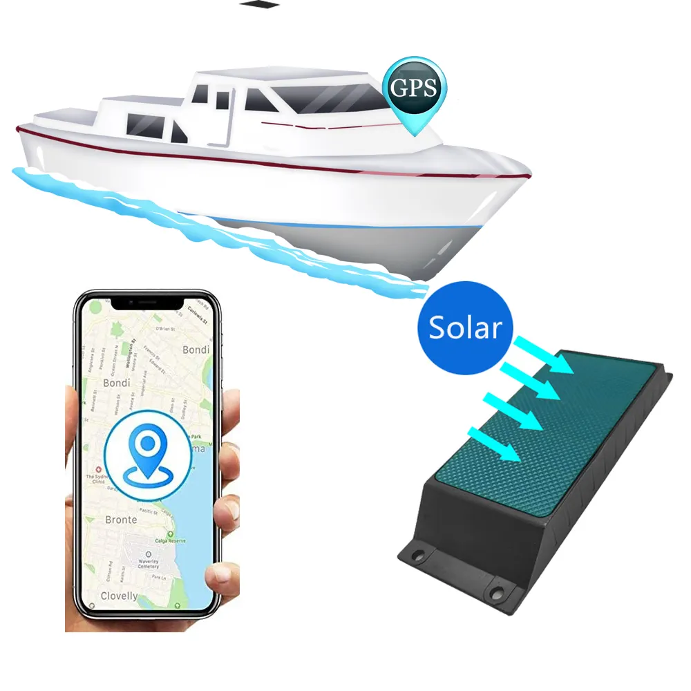 10000mAH 4G lTE IP67 للماء 3 سنوات زمن الانتظار الشمسية بالطاقة gps السفينة يخت قارب تتبع جي بي آر إس تتبع