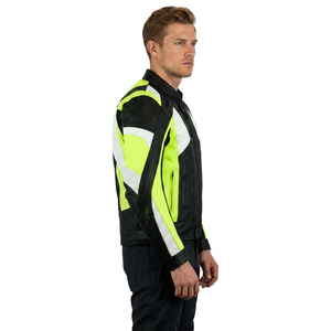 Men's Genuine Different color-block <b>racing</b> <b>jacket</b> All season wear windbreaker streetwear fashionable <b>Racing</b> style leather <b>jacket</b> - Product Image 4